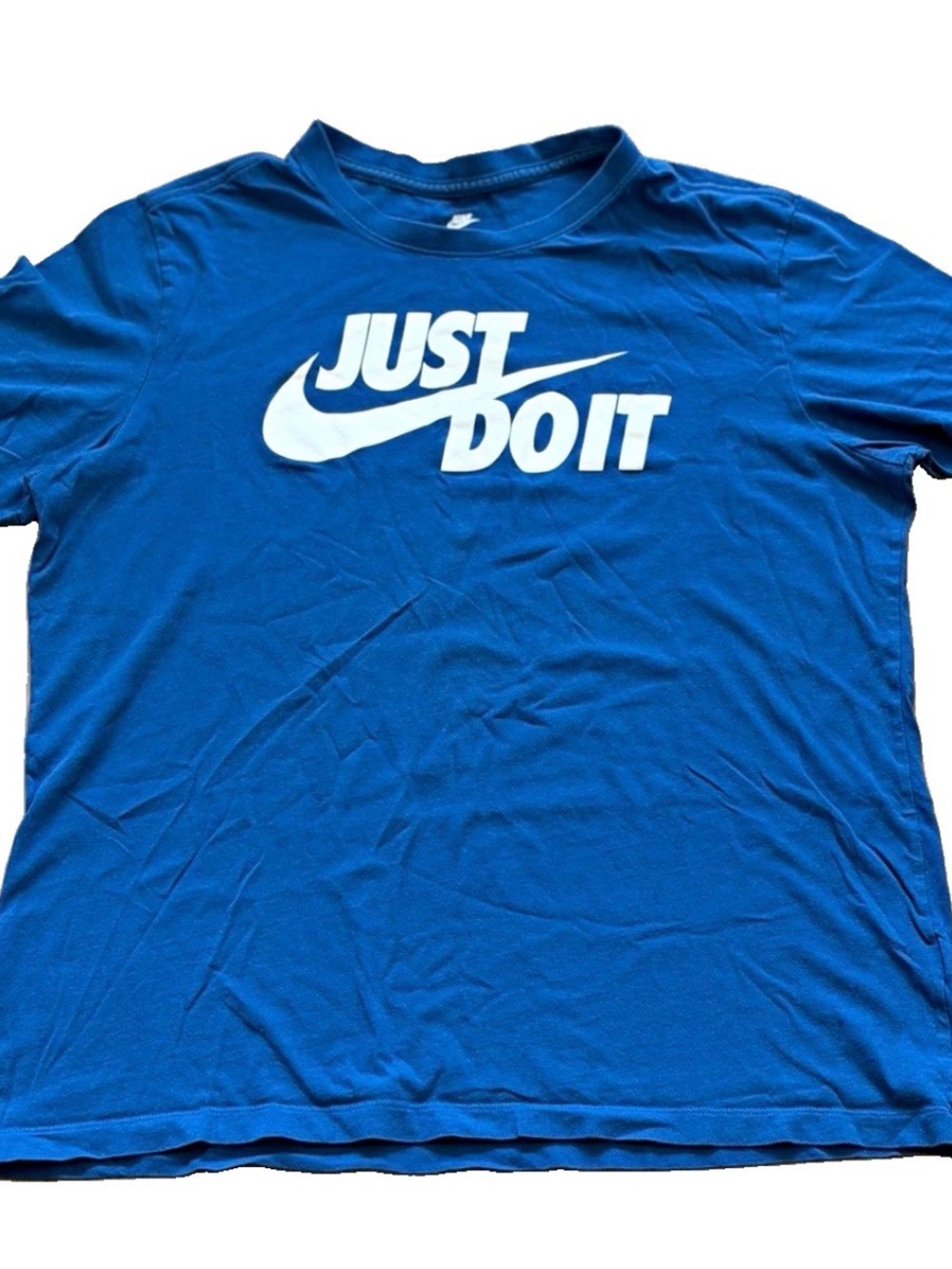 Nike Blue "Just Do It" Logo Tee size L